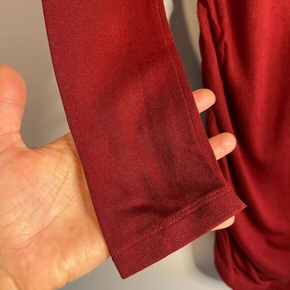 ZARA Burgundy Long Sleeve Ruched Side Mini Dress | SZ S - Picture 14 of 17